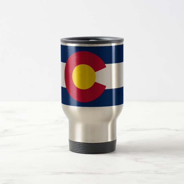 Travel Mug with Flag of  Colorado State - USA (Center)