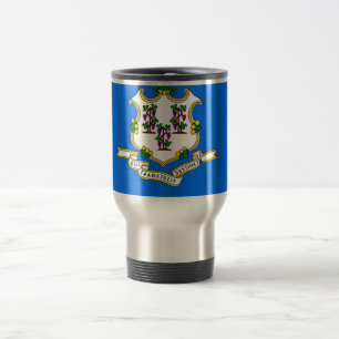 Travel Mug with Flag of Connecticut State - USA