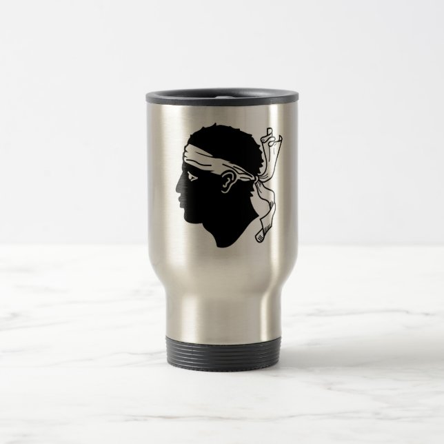 Travel Mug with Flag of Corsica, France (Center)