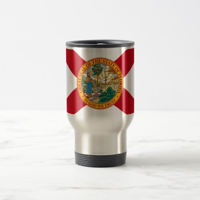 Travel Mug with Flag of Florida State - USA (Center)