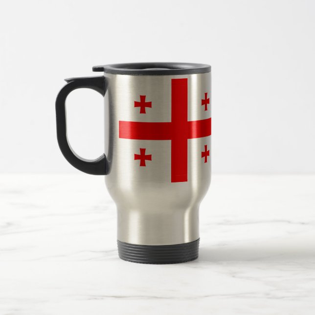 Travel Mug with Flag of Georgia (Left)