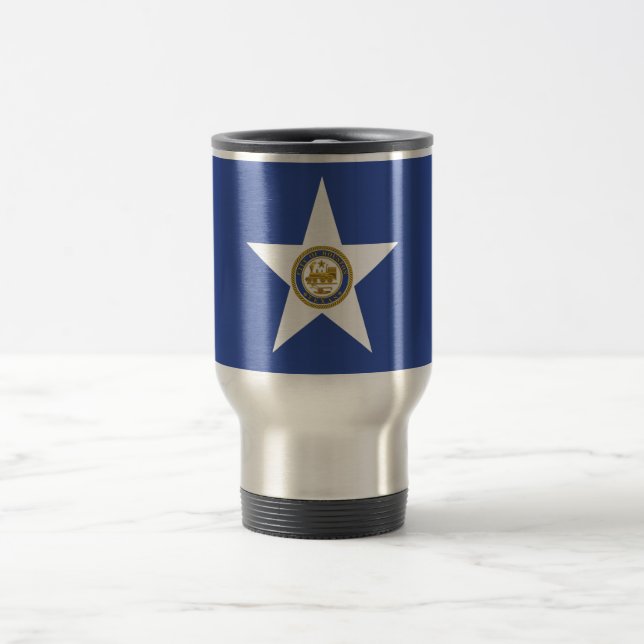 Travel Mug with Flag of Houston, Texas, USA (Center)