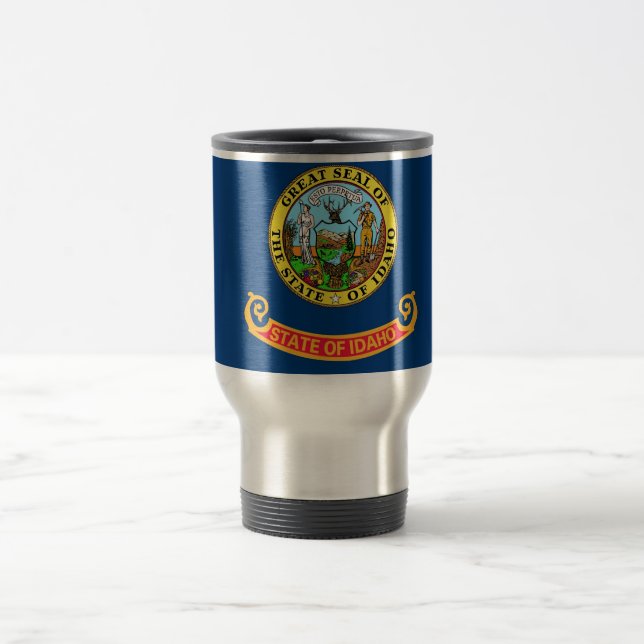 Travel Mug with Flag of Idaho State - USA (Center)