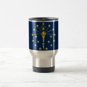 Travel Mug with Flag of Indiana State - USA