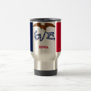 Travel Mug with Flag of Iowa State - USA