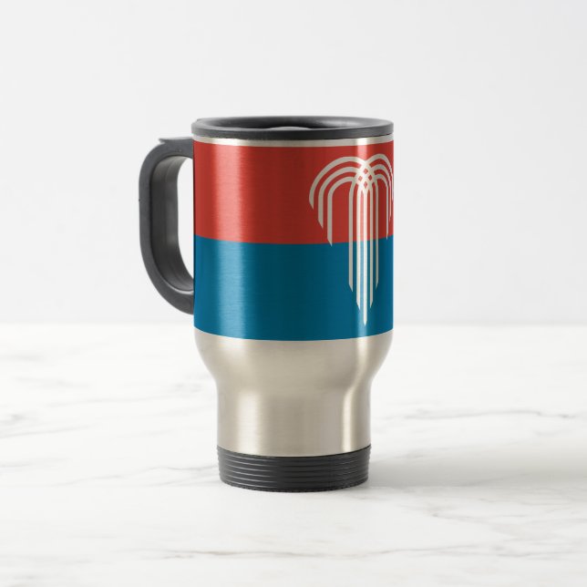 Travel Mug with Flag of Kansas City, Missouri (Front Left)