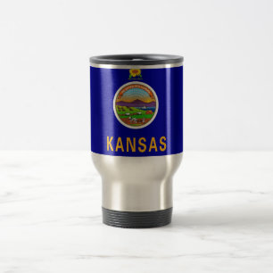 Travel Mug with Flag of Kansas State - USA