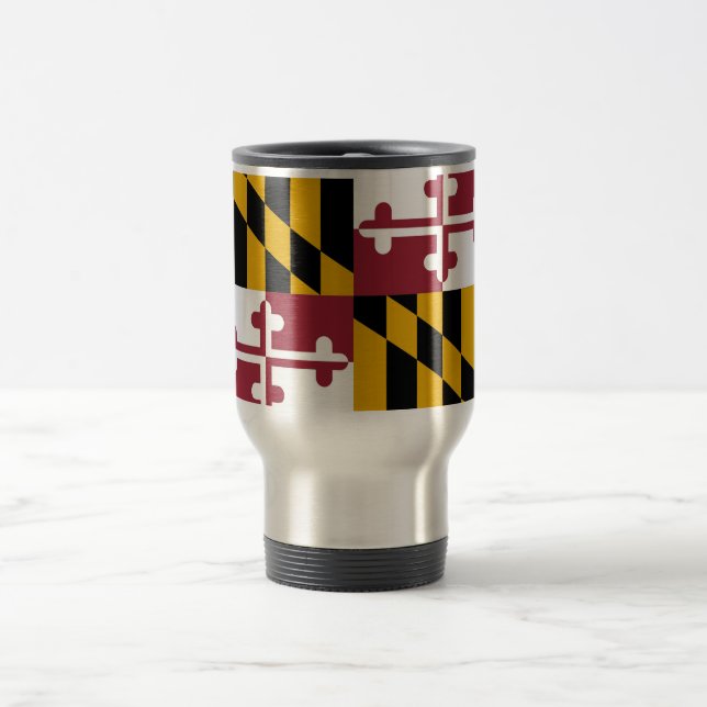 Travel Mug with Flag of Maryland State - USA (Center)