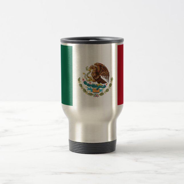 Travel Mug with Flag of Mexico (Center)