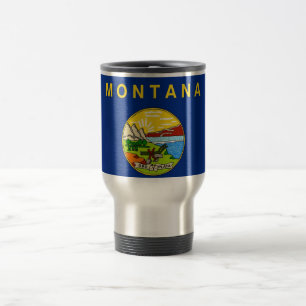 Travel Mug with Flag of Montana State - USA