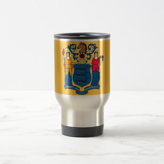 Travel Mug with Flag of New Jersey State - USA (Center)