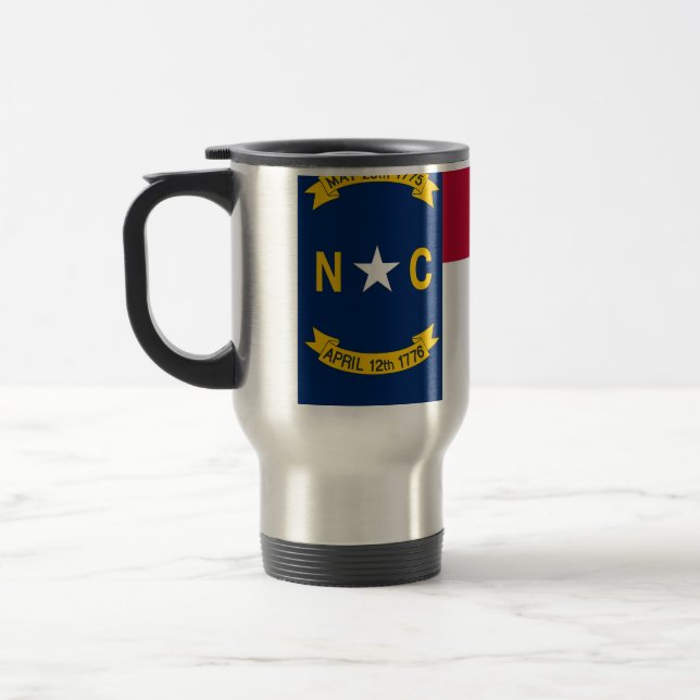 Travel Mug with Flag of North Carolina State - USA (Left)