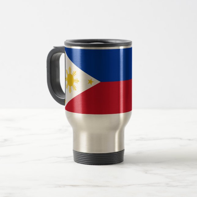 Travel Mug with Flag of Philippines (Front Left)