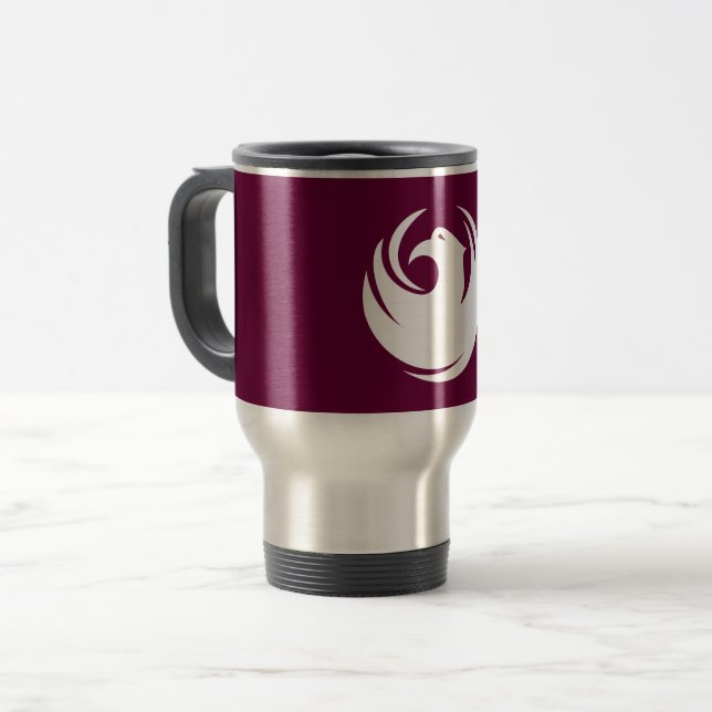 Travel Mug with Flag of Phoenix, Arizona (Front Left)