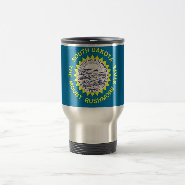 Travel Mug with Flag of South Dakota State - USA (Center)