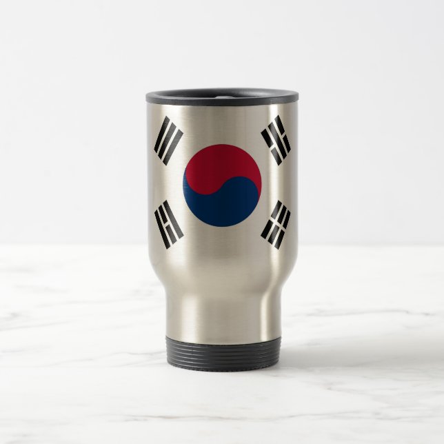 Travel Mug with Flag of South Korea (Center)