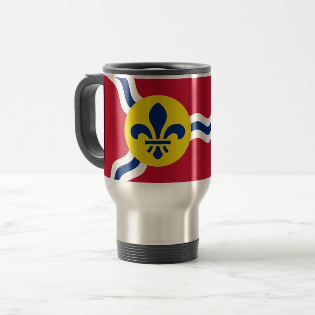 Travel Mug with Flag of St. Louis, Missouri (Front Left)
