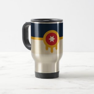 Travel Mug with Flag of Tulsa, Oklahoma