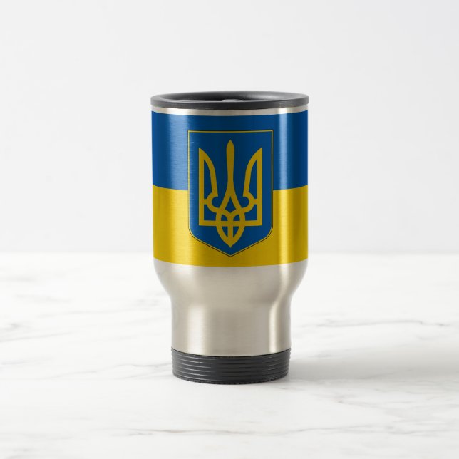Travel Mug with Flag of Ukraine (Center)