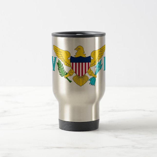 Travel Mug with Flag of  Virgin Islands - USA (Center)