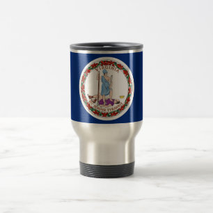 Travel Mug with Flag of  Virginia State - USA