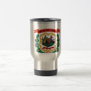 Travel Mug with Flag of West Virginia State - USA