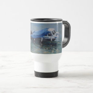 Travel mug with lid.