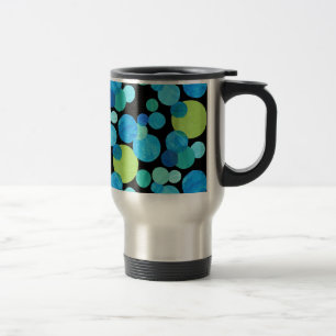 Travel Mug with Lid, Blue Moons Pattern