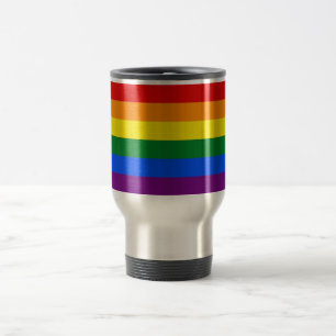 Travel Mug with Rainbow LGBT Flag