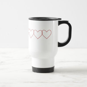 Travel Mug With Red Hearts