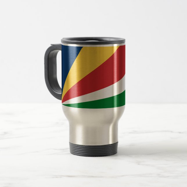 Travel Mug with Seychelles Colours Design (Front Left)