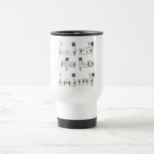 Travel Mug with Switch Diagrams for Electricians