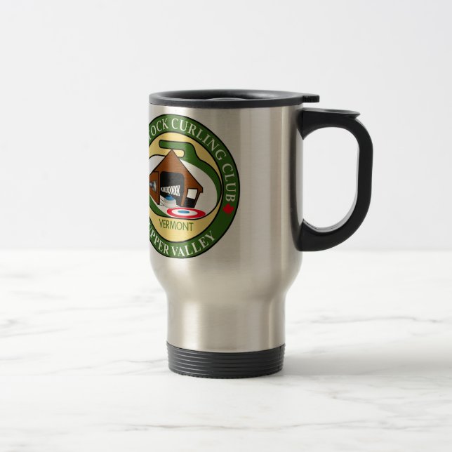 Travel mug, Woodstock Curling Club logo Travel Mug (Right)