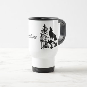 Travel Mug-Yellowstone Wolf Travel Mug