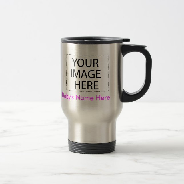 Travel Mug: Your Baby's Photo + Name (stainless) Travel Mug (Right)