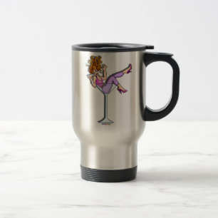 Travel Mugs, Cups - Girl in a Martini, Lil Red