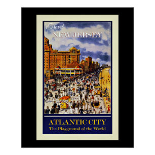 Travel New Jersey, Atlantic City, Poster