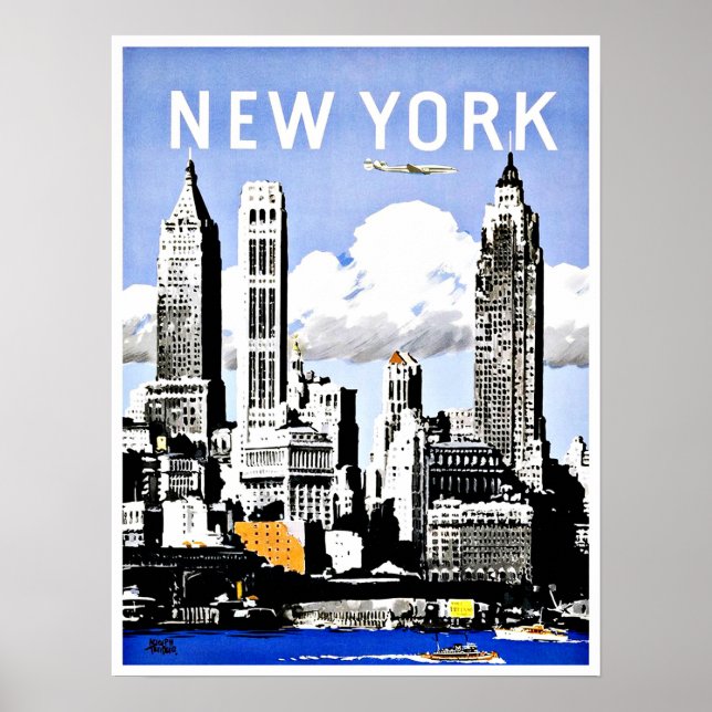 Travel New York America Vintage Poster (Front)