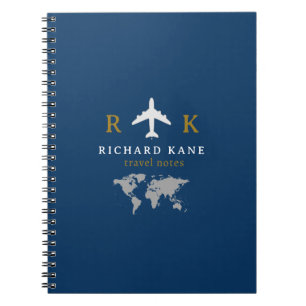Travel Notes monogram blue Notebook