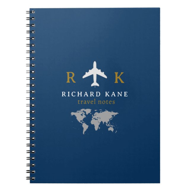 Travel Notes monogram blue Notebook (Front)