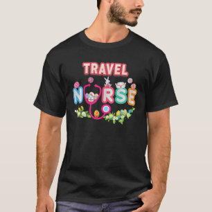 Travel Nurse Bunny Easter Eggs Hunt Nursing Day Lo T-Shirt