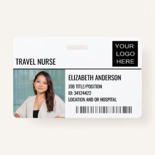 Travel Nurse Photo ID Hospital Logo ID Badge