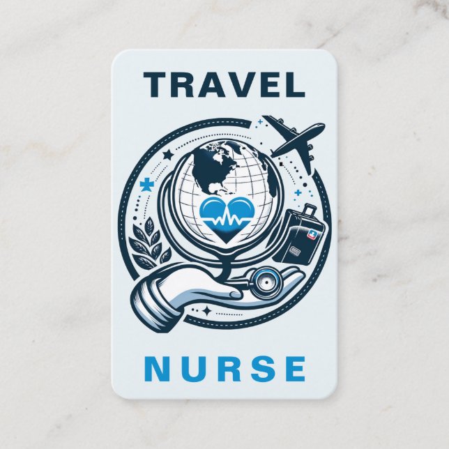 Travel Nurse RN, LVN, LPN, Caretaker Business Card (Front)