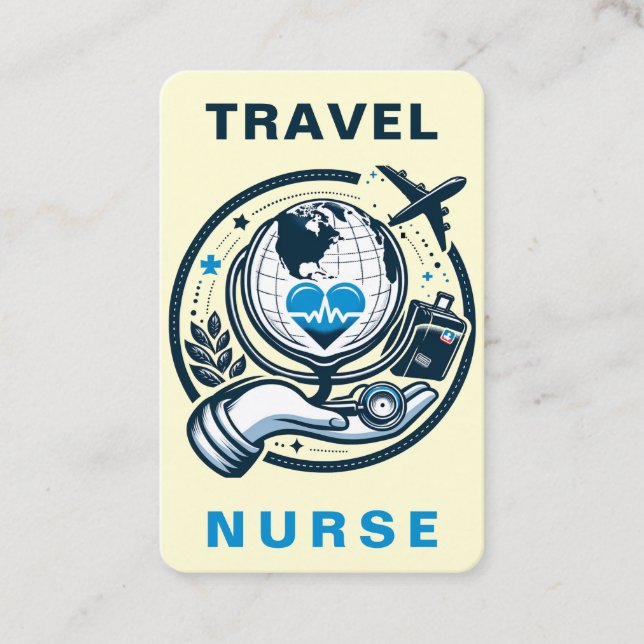 Travel Nurse RN, LVN, LPN, Caretaker Business Card (Front)