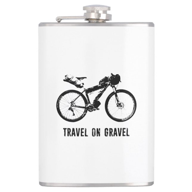Travel On Gravel Bikepacking Hip Flask (Front)