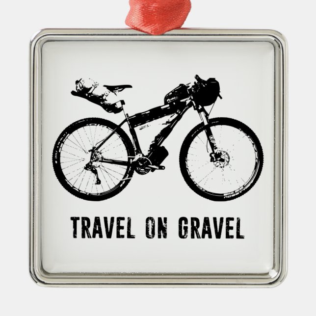 Travel On Gravel Bikepacking Metal Tree Decoration (Front)