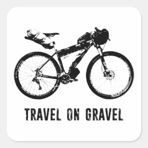 Travel On Gravel Bikepacking Square Sticker