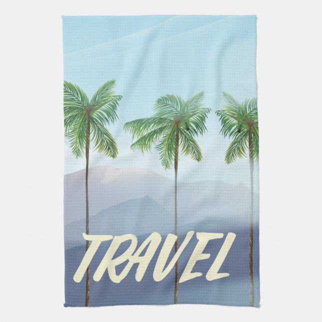 Travel Palms Tea Towel (Vertical)