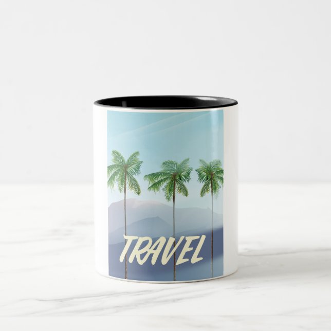 Travel Palms Two-Tone Coffee Mug (Center)