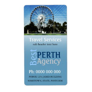 Travel Perth Wheel Label